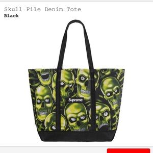 Supreme skull denim tote bag used once